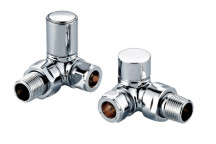 Towel Rail Valves - Corner Set - 15mm - Chrome