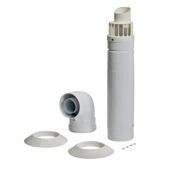 Horizontal Telescopic Flue Inc. Low Profile Elbow & Fixing Screws